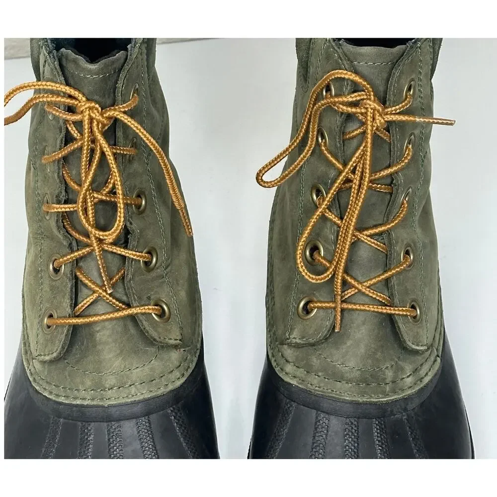 Sorel Cheyanne II Boots Mens 10.5 Surplus Green Waterproof Leather Rubber Shell